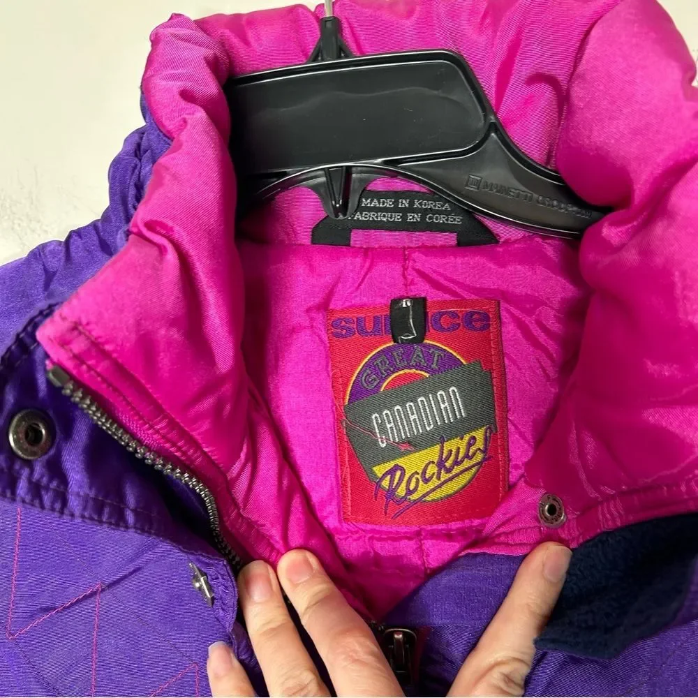 Sunice Purple and Pink Puffer Jacket Lightweight and Stylish